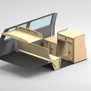 Kit de meubles Carole pour aménagement VW T3 (VW T25 de 1979 à 1992) version banquette 3 places